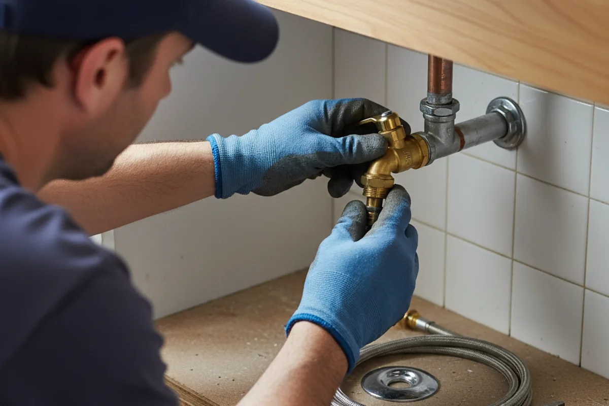 Shutoff valve and fitting work during Faucet and Fixture Repair in Middlebourne